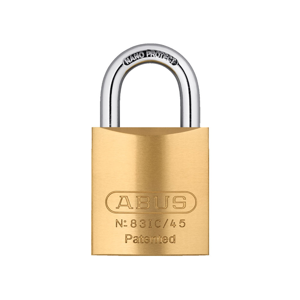 ABUS - 83IC/45 - Rekeyable Corrosion Resistant Brass Padlock without Shackle - 1 27/32 inch Width