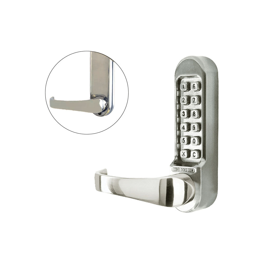 Codelocks CL555 Mechanical, Heavy Duty, Stainless Steel, Optional Backset, Mortise Lock with Passage Function