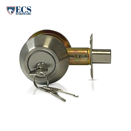 ECS HARDWARE - Durable Double Cylinder Deadbolt Lock - Stainless Steel - Grade 3 (SC1/KW1)