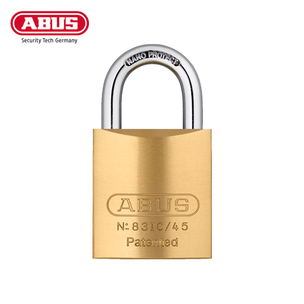 ABUS - 83IC/45 - Rekeyable Corrosion Resistant Brass Padlock without Shackle - 1 27/32 inch Width