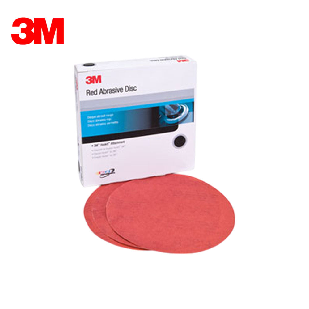 3M - 01261 - Hookit Abrasive Disc without Vacuum Supported - 6 Inch - 80 Grit - Coarse Grade - D Weight - Red - 50 Disc Per Box