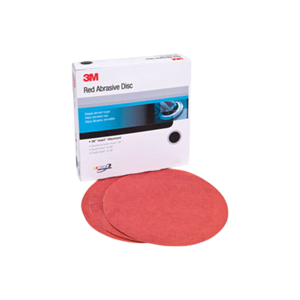 3M - 01262 - Hookit Abrasive Disc without Vacuum Supported - 6 Inch - 40 Grit - Coarse Grade - D Weight - Red - 25 Disc Per Box