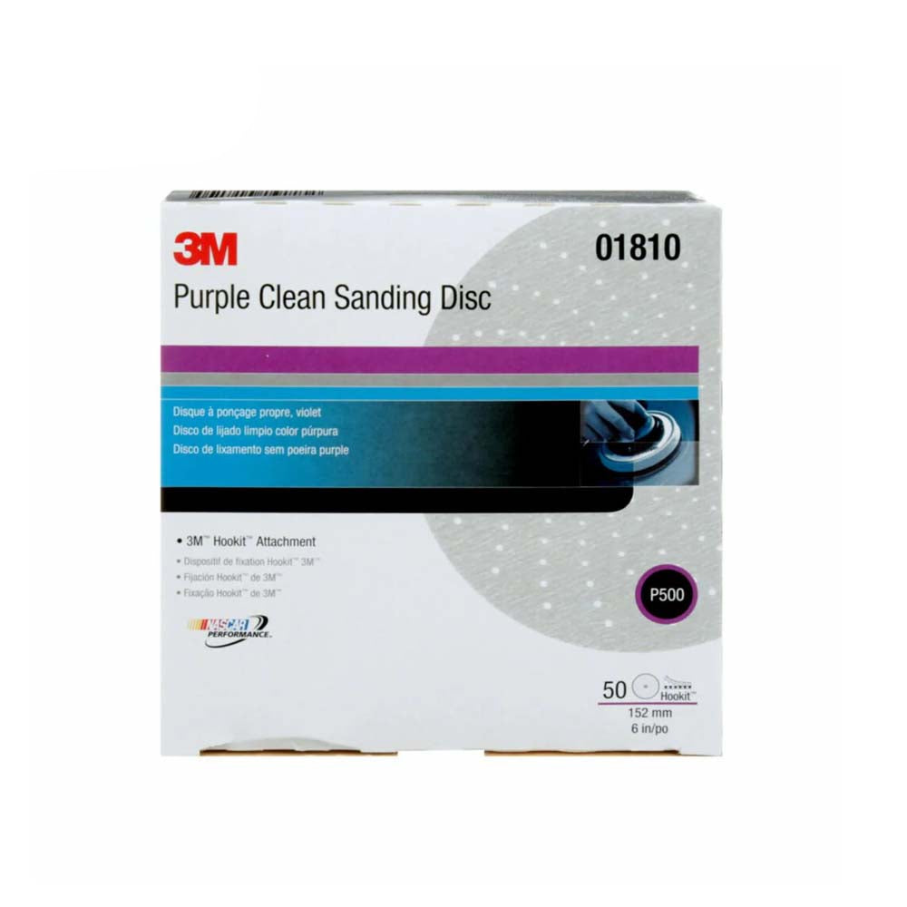 3M - Hookit Purple Clean Sanding Abrasive Disc 334U - 50 Discs Per Box