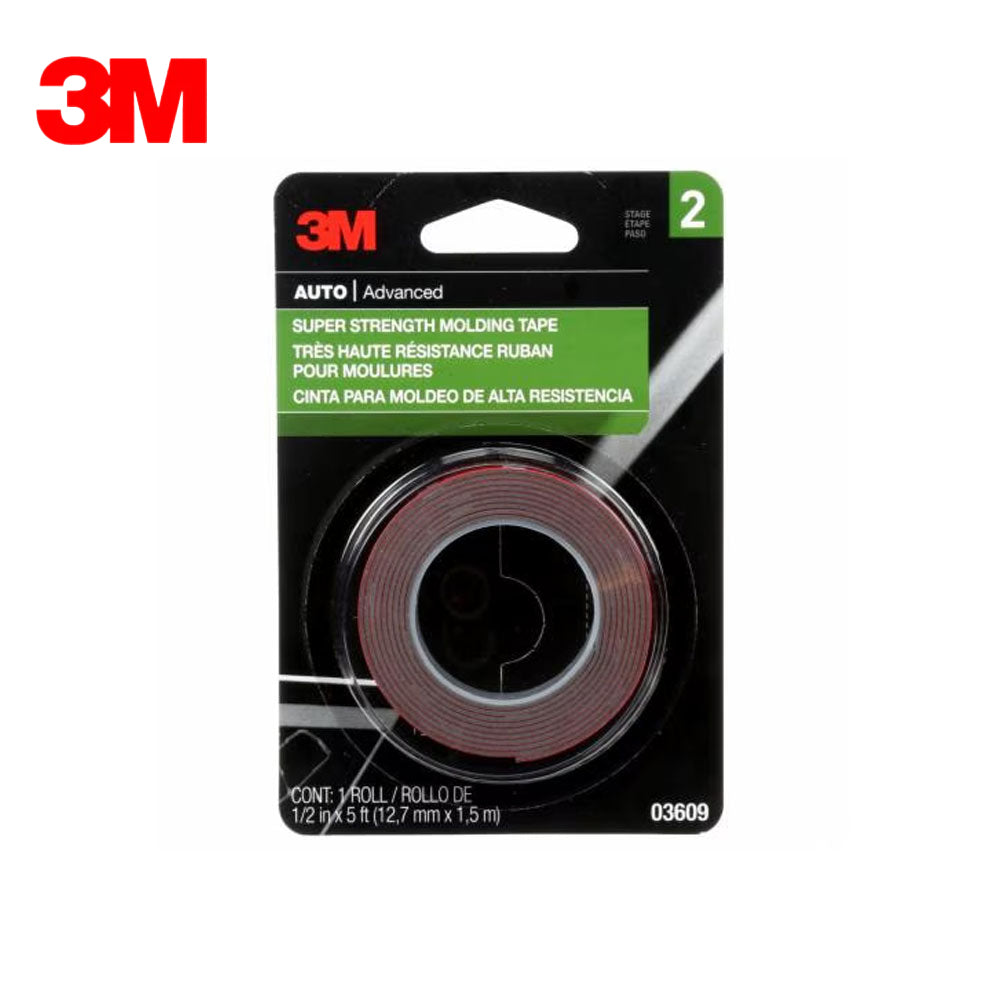 3M - 03609 - Super Strength Molding Tape - 1/2" x 5'