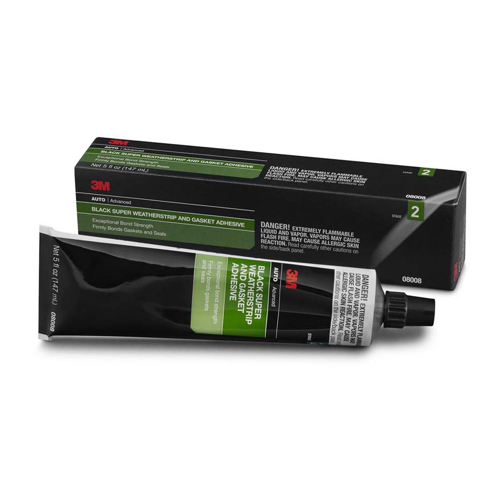 3M - 08008 - Super Weatherstrip and Gasket Adhesive - 5 fl oz - Black
