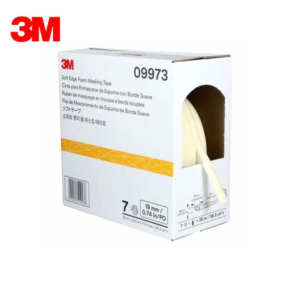3M - 09973 - Soft Edge Foam Masking Tape - 19 mm x 35 m - White