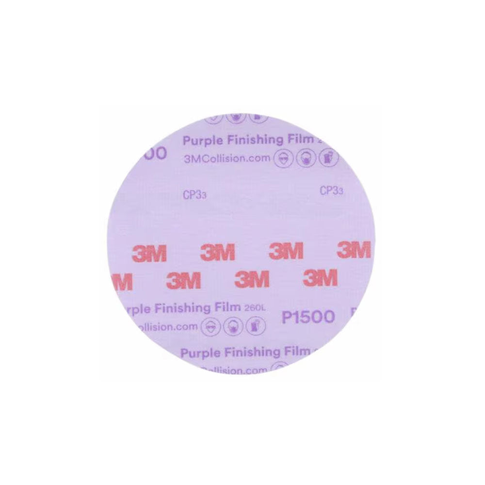 3M - 30667 - Hookit Purple Finishing Film Abrasive Disc 260L - 6 Inch - P1500 Grit - 50 Per Box