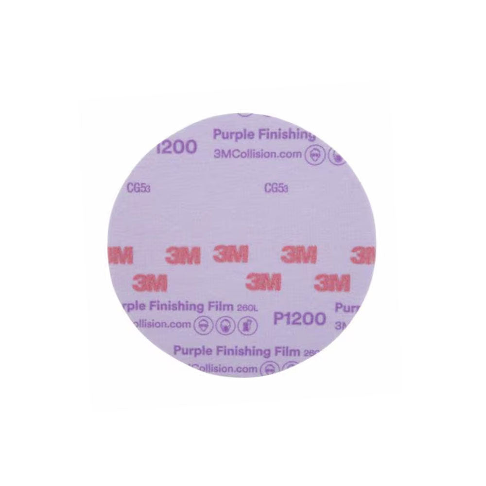 3M - 30668 - Hookit Purple Finishing Film Abrasive Disc 260L - 6 Inch - P1200 Grit - 50 Per Box