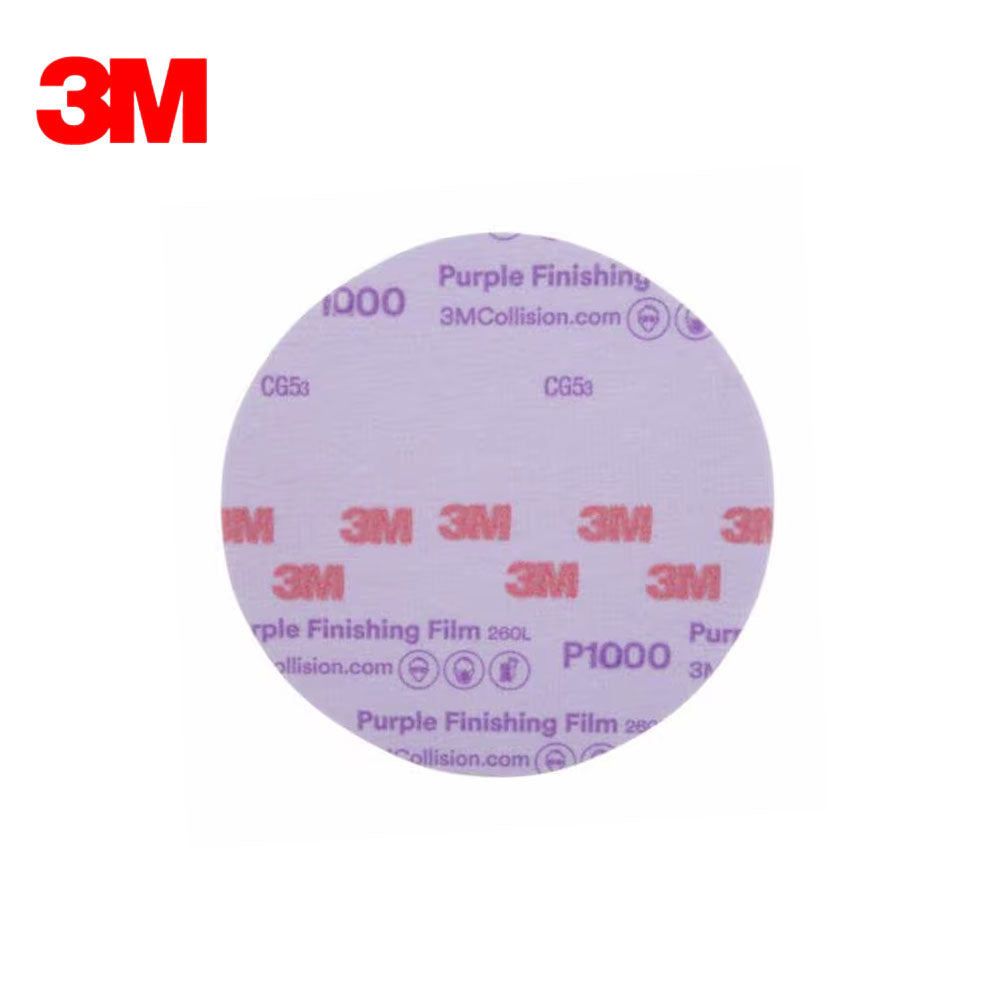 3M - 30669 - Hookit Purple Finishing Film Abrasive Disc 260L - 6 Inch - P1000 Grit - 50 Per Box