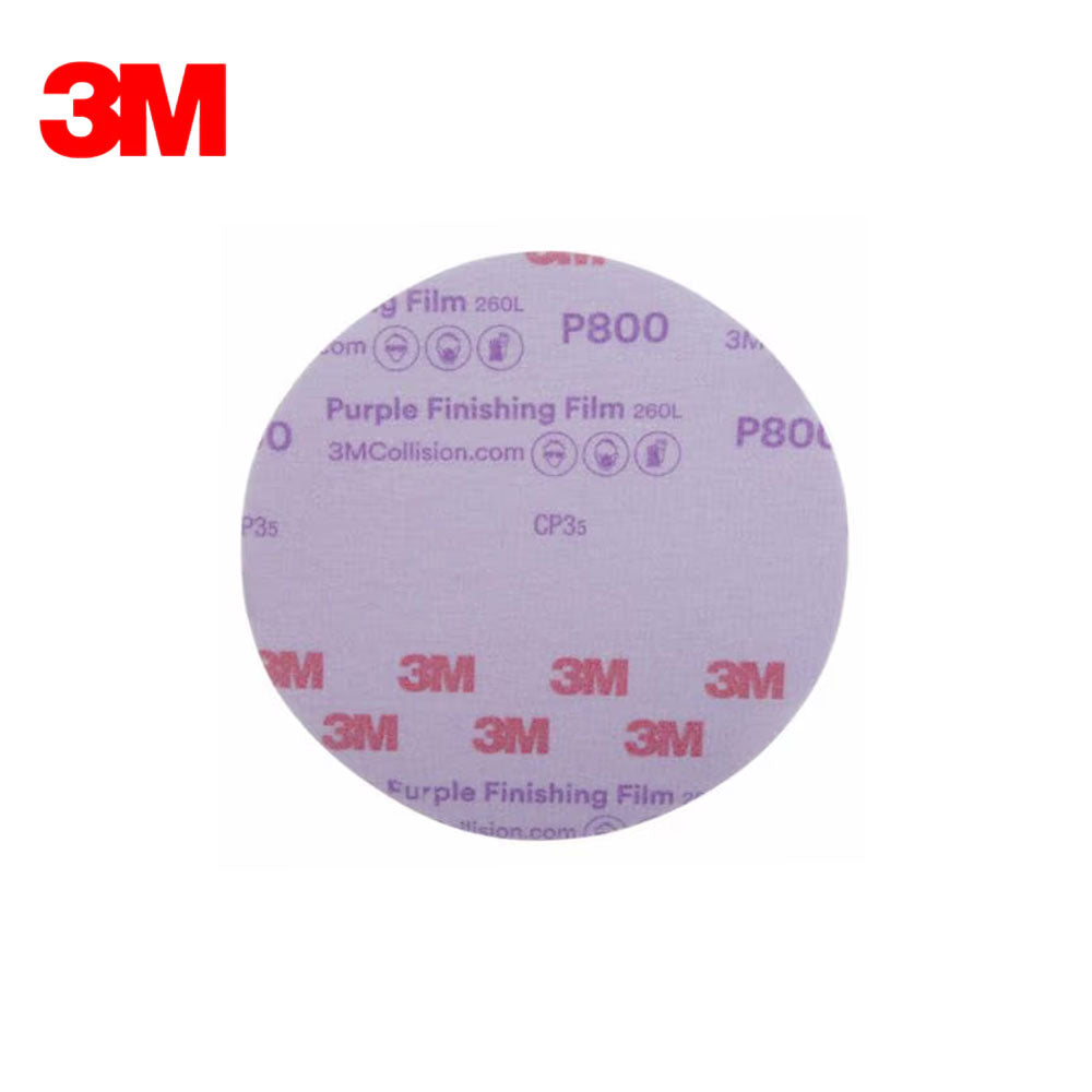 3M - 30670 - Hookit Purple Finishing Film Abrasive Disc 260L - 6 Inch - P800 Grit - 50 Per Box