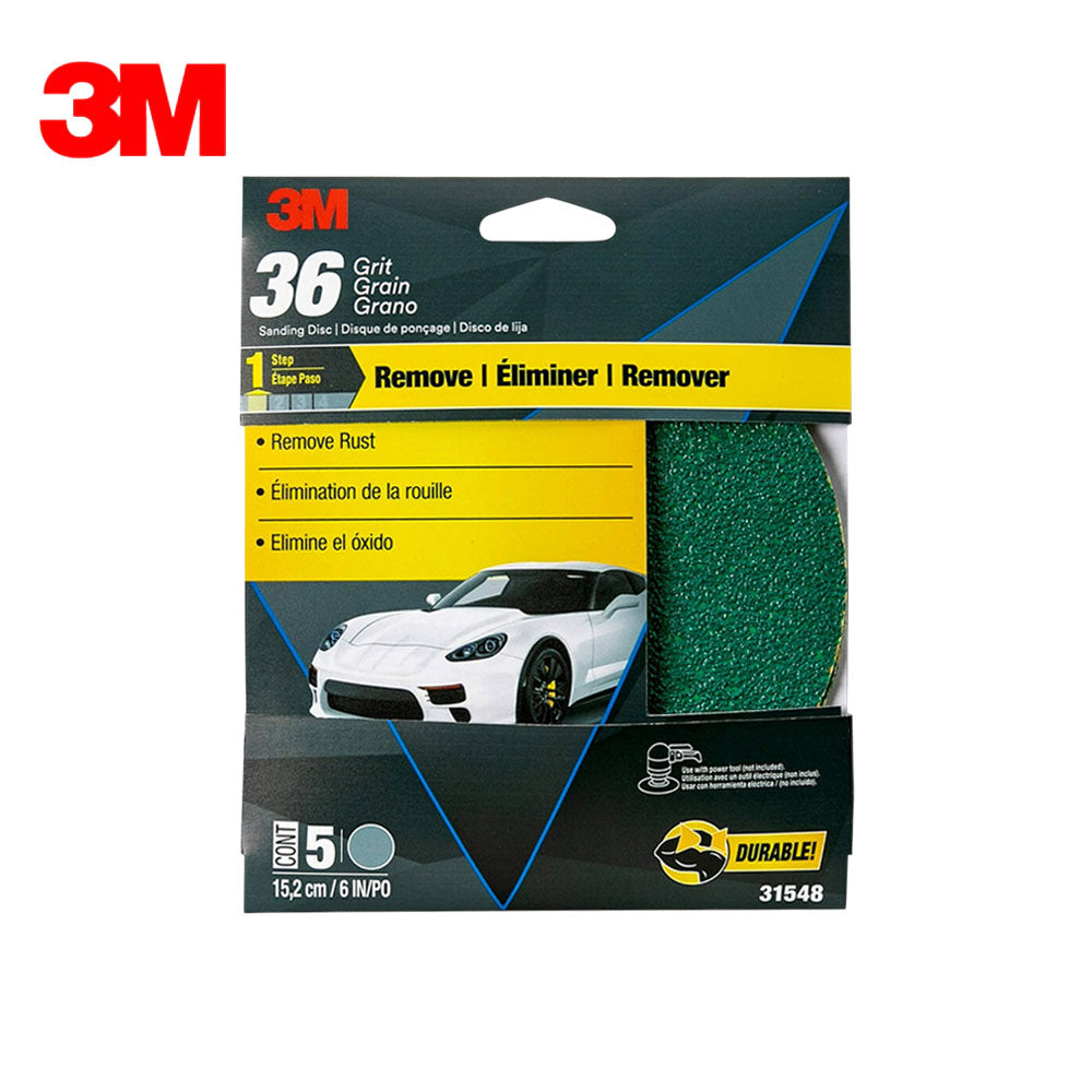 3M - 31548 - Green Corp Stkit Sanding Disc - 36E - 6 Inch - 5 Per Pack