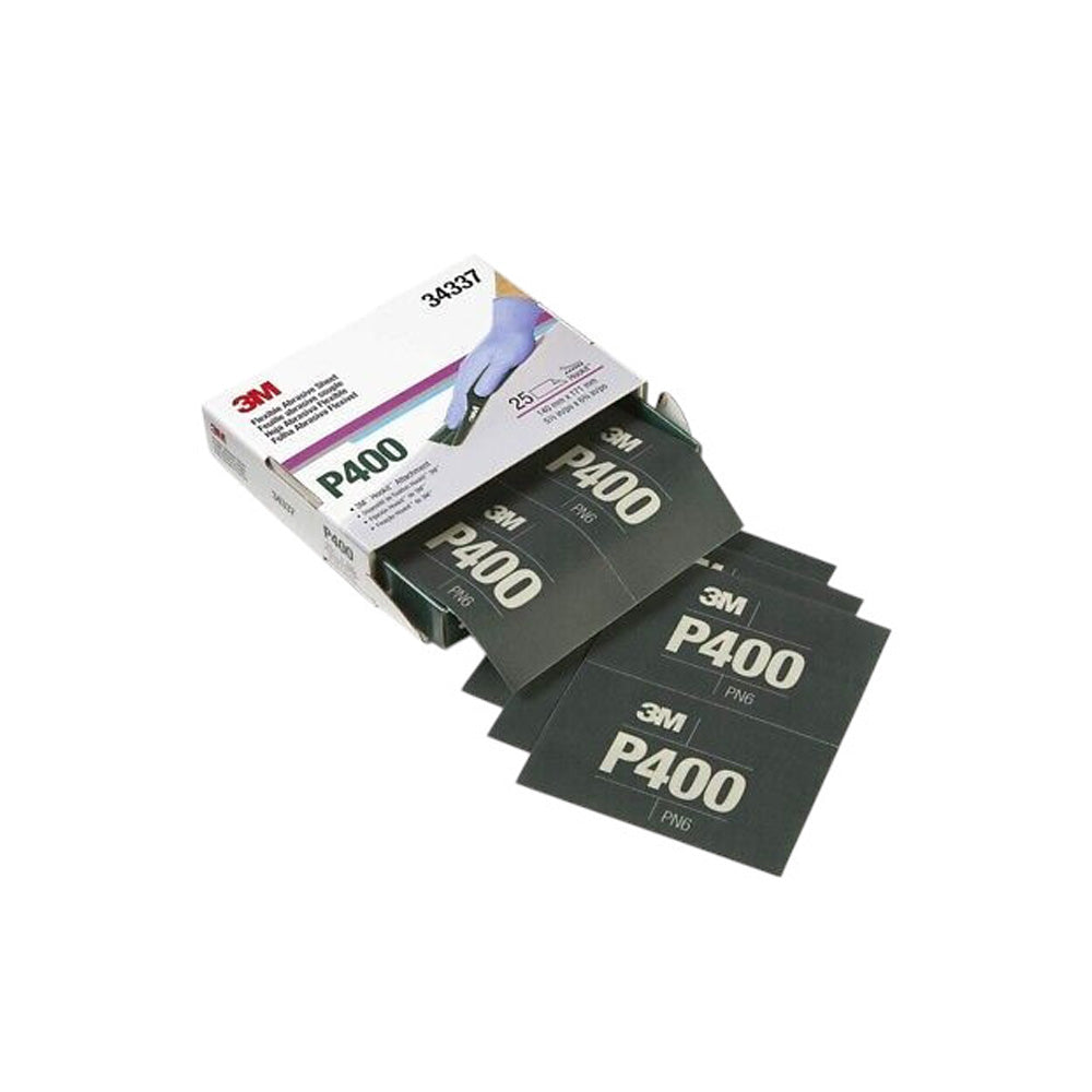 3M - Hookit Flexible Abrasive Sheet - 5.5 x 6.8 Inch - 25 Per Box