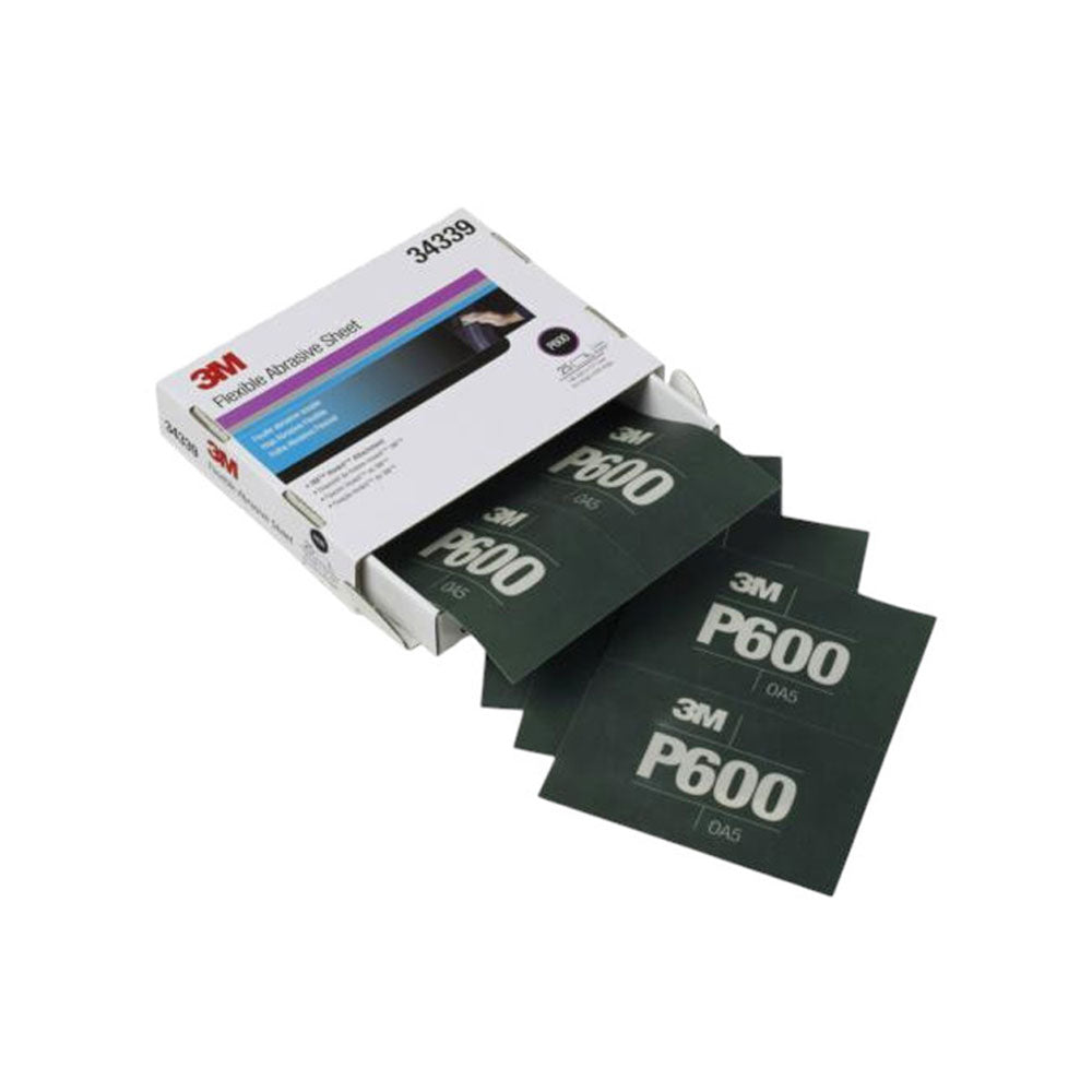 3M - Hookit Flexible Abrasive Sheet - 5.5 x 6.8 Inch - 25 Per Box