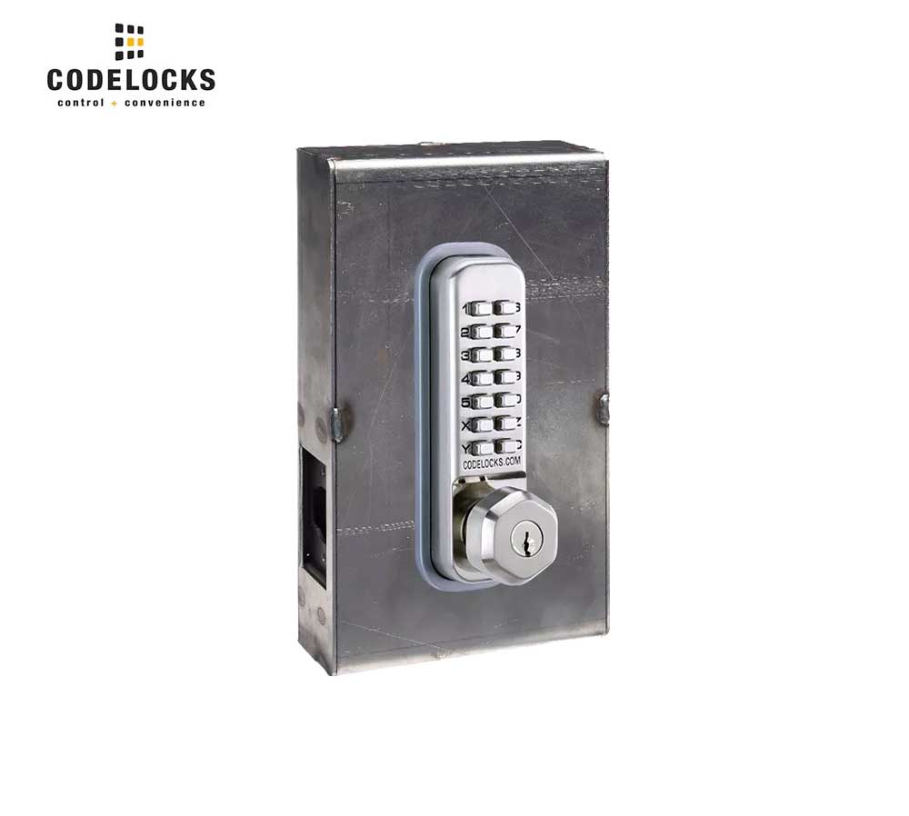 Codelocks CL210 Mechanical, Light Duty, Grade 2, Stainless Steel, Tubular Mortise Latchbolt, Key Override Gate Box Kit