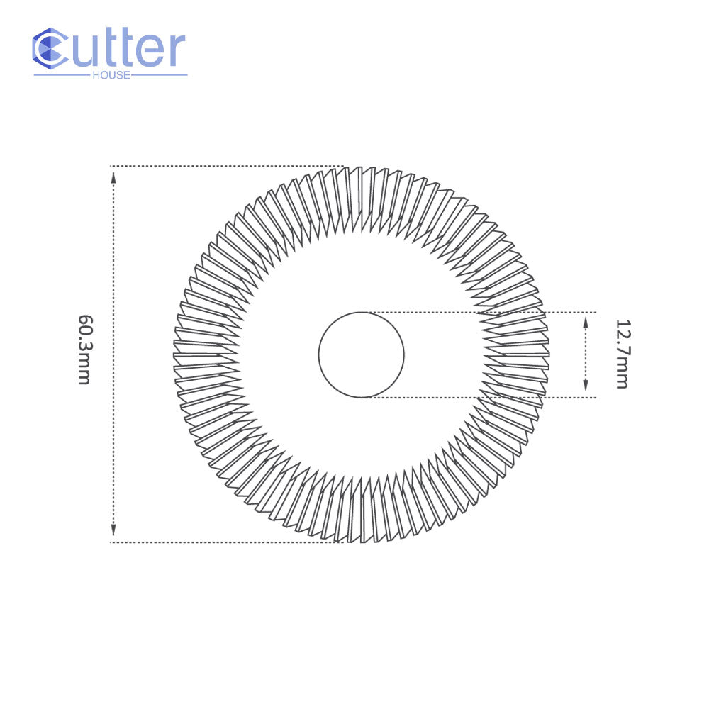 P-1061 - High Grade HSS M35 60.3mm (45°) Angle Milling Cutter with Black Coating