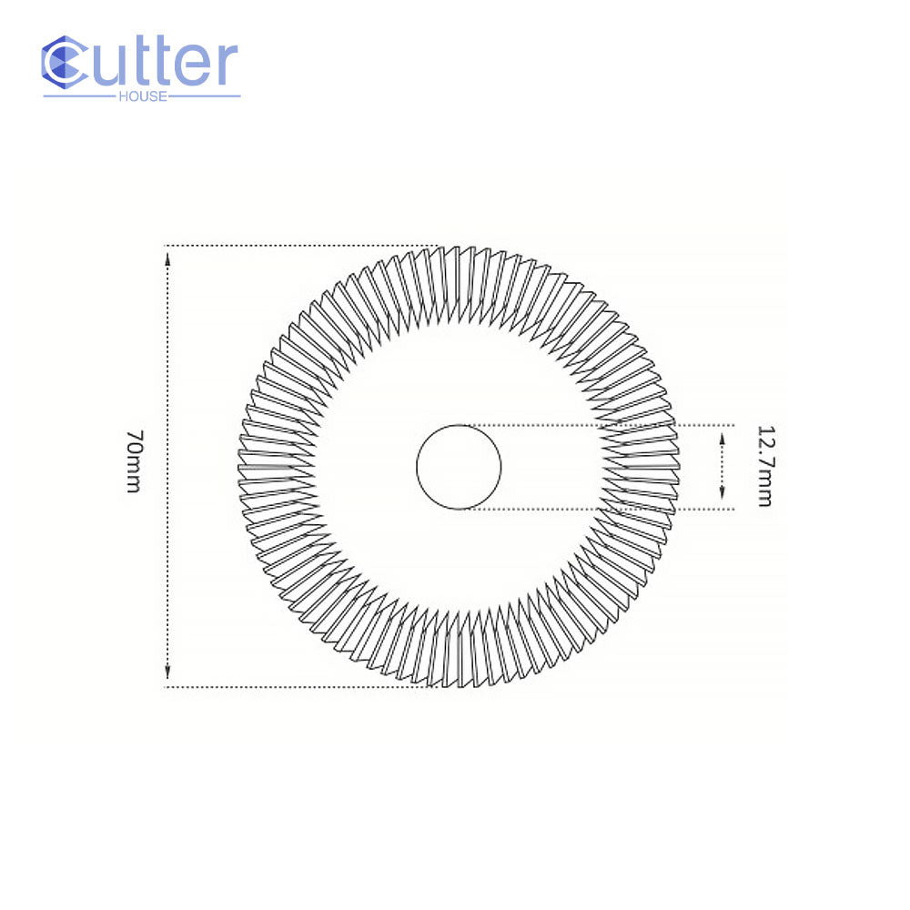 P-2816 - High Grade HSS M35 70mm (40°) Angle Milling Cutter with Yellow Tin Coating
