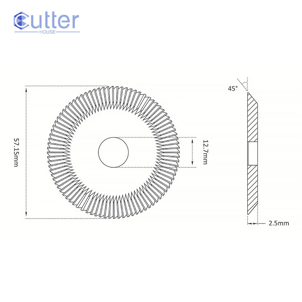 P-625 - High Grade HSS M35 57.15mm (45°) Angle Milling Cutter for HPC