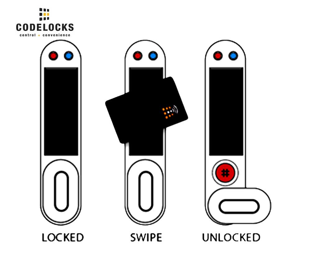 Codelocks KL1000 RFID Electronic Silver Gray Kitlock Locker Lock