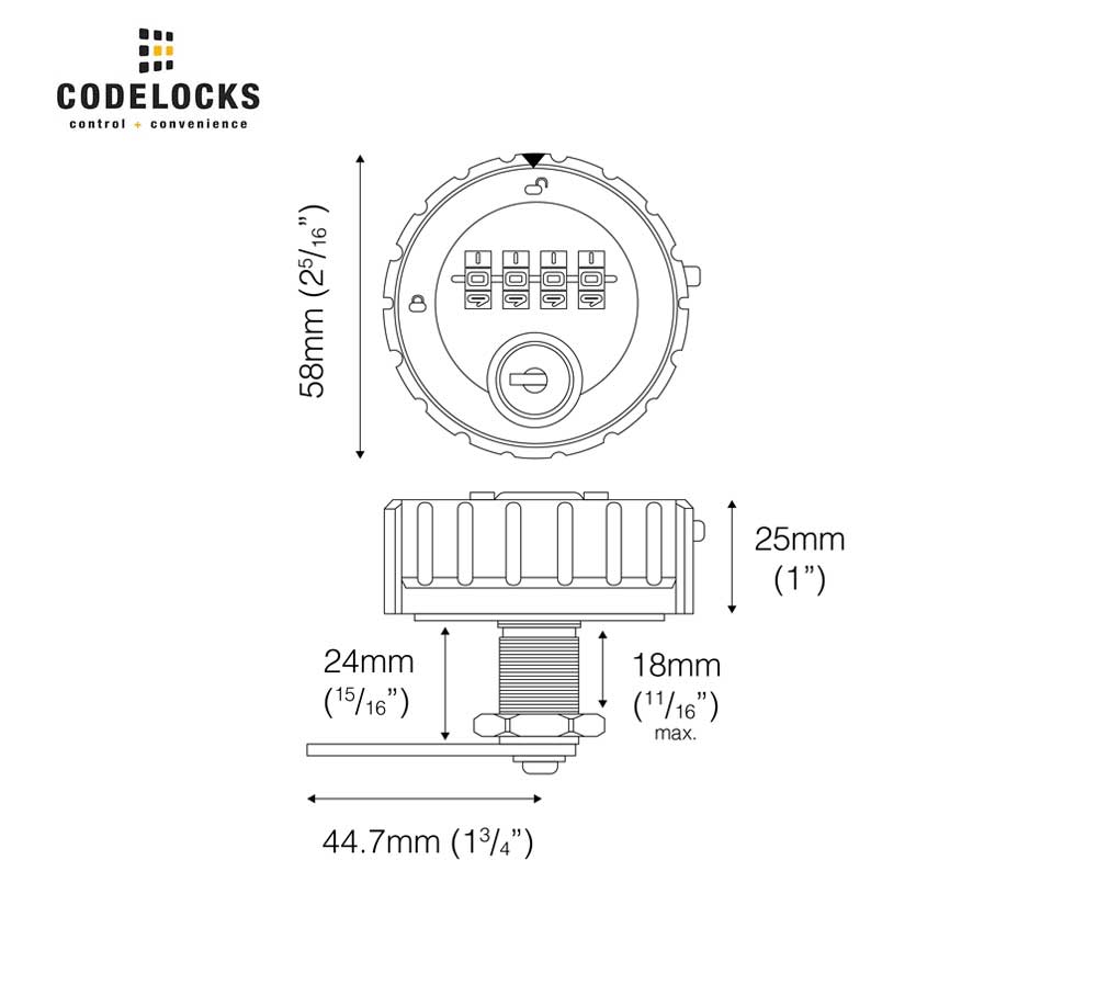 Codelocks KL10 Black Mechanical Combination KitLock
