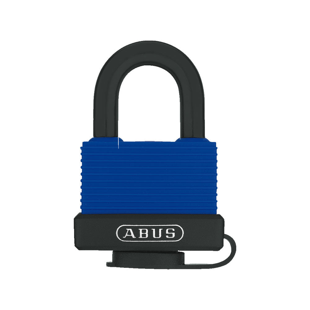 ABUS - 70IB/45 - Plastic Covered Extreme Weatherproof Rustproof Marine Grade Blue Brass Padlock with Optional Keying - 1-59/64 Inch Width