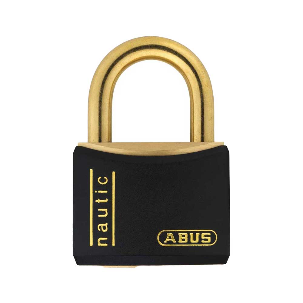 ABUS - T84MB/20 NAUTIC - Self-Locking Weatherproof Black Sleeve Colored Marine Grade Padlock