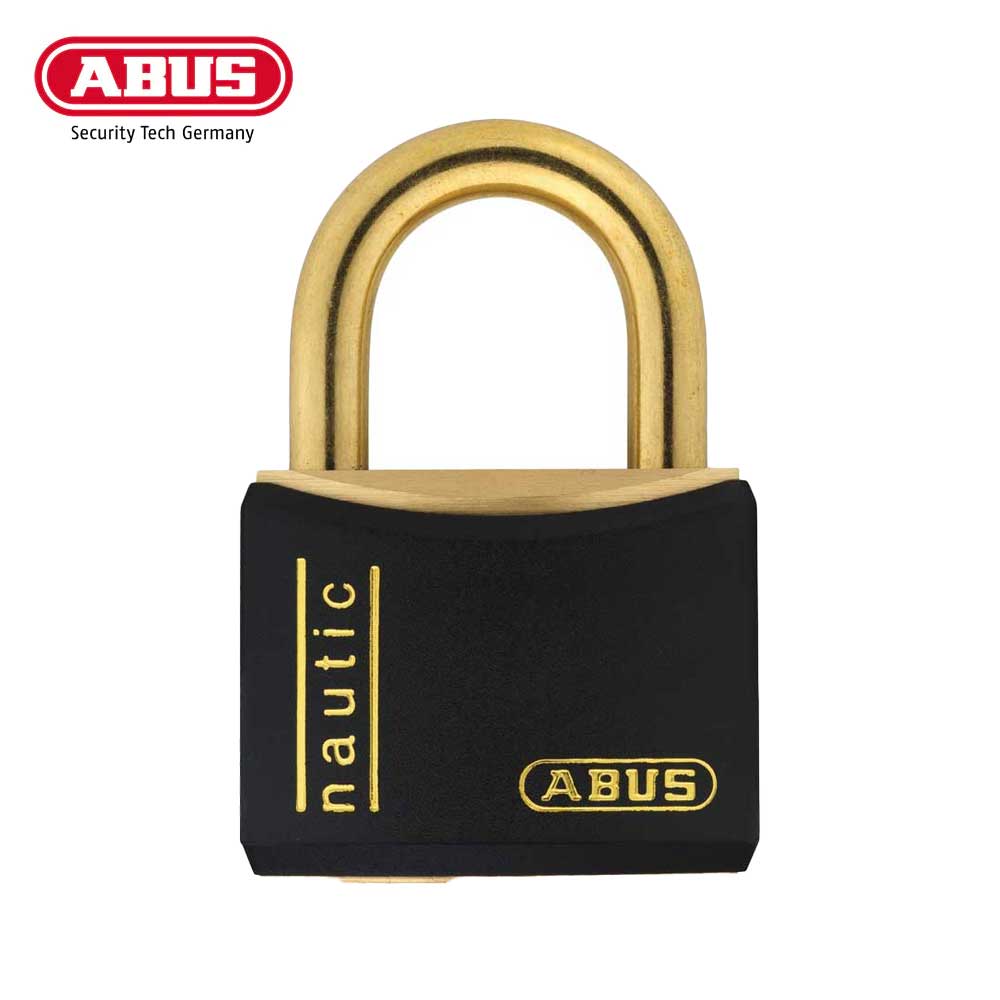 ABUS - T84MB/20 NAUTIC - Self-Locking Weatherproof Black Sleeve Colored Marine Grade Padlock