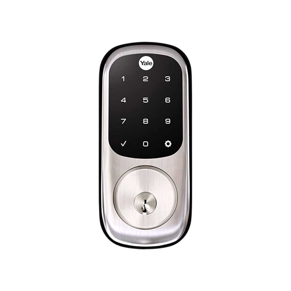 ACCENTRA - Assurance Electronic Deadbolt Touchscreen Lock with Single Cylinder and 2-3/8 Backset - Grade 2 - 619 (Satin Nickel Plated Clear Coated)