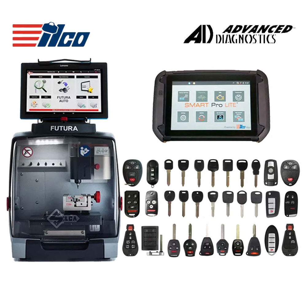 Complete Key Programming and Cutting Bundle Including Futura Auto with Smart Pro Lite and 85 Assorted ILCO Look-alike Remotes