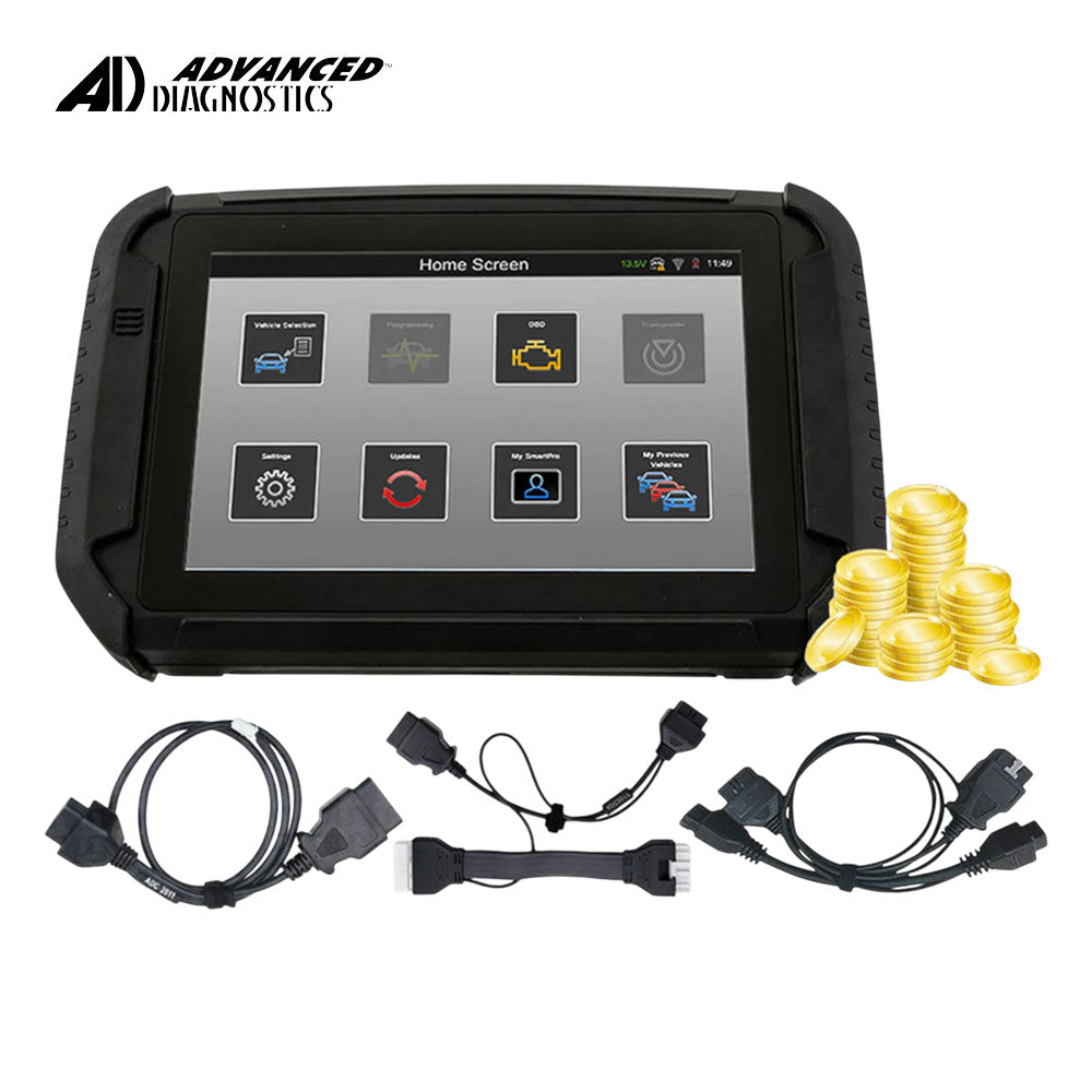 Advanced Diagnostics Smart Pro Key Programmer and Tokens plus ADC2011 ADC2012 ADC2017 Bypass Cables with 1 Year Free UTP