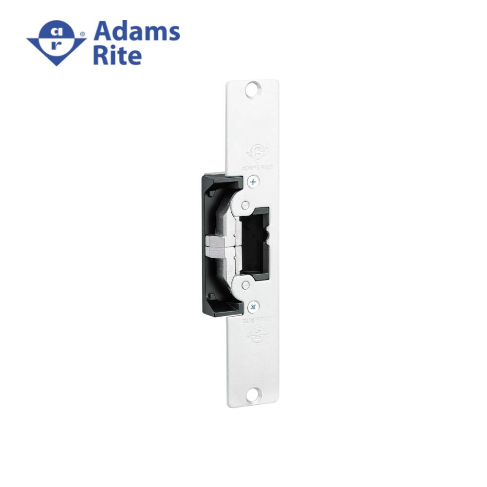 Adams Rite - 7410-628 - Electric Strike For Cylindrical Locks and 7-15/16 Faceplate with Radius Corners - 628 (Satin Aluminum Clear Anodized Finish)