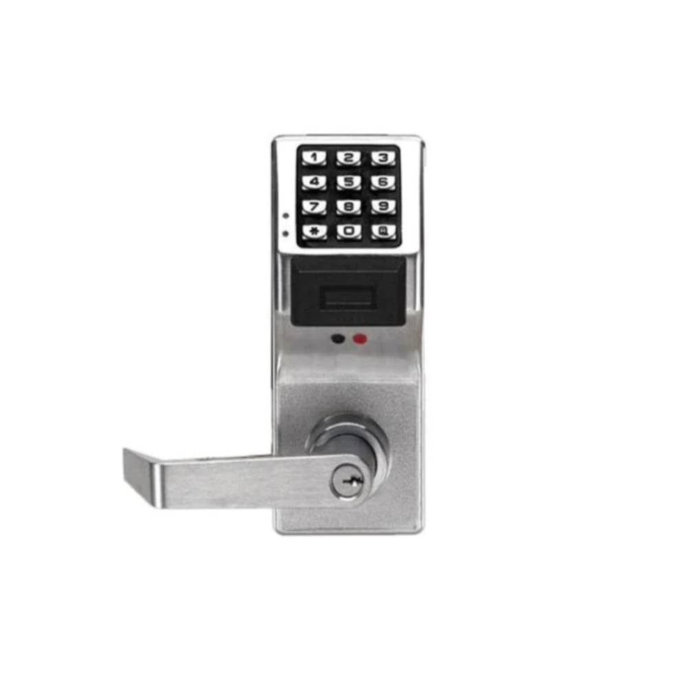 Alarm Lock - PDL3000-26D - Trilogy Digital Prox Cylindrical Keyless Lock Straight Lever Set - Satin Chrome Finish