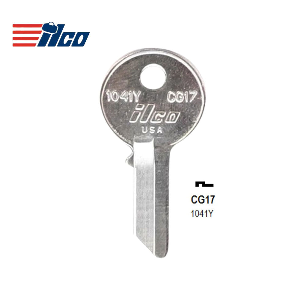 ILCO 1041Y Chicago Cabinet Key Blank - CG17