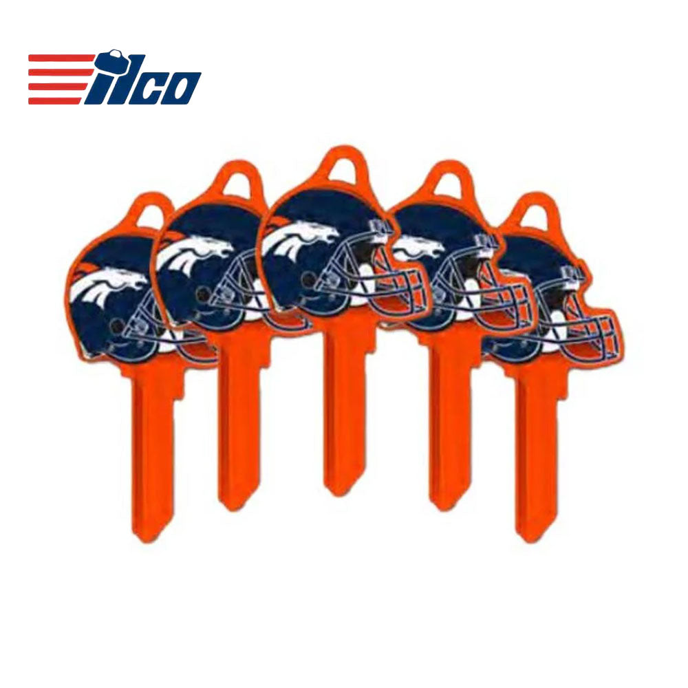 ILCO - NFL-KW1 TeamKeys - Helmet Edition Key Blank - Denver Broncos - Pack of 5