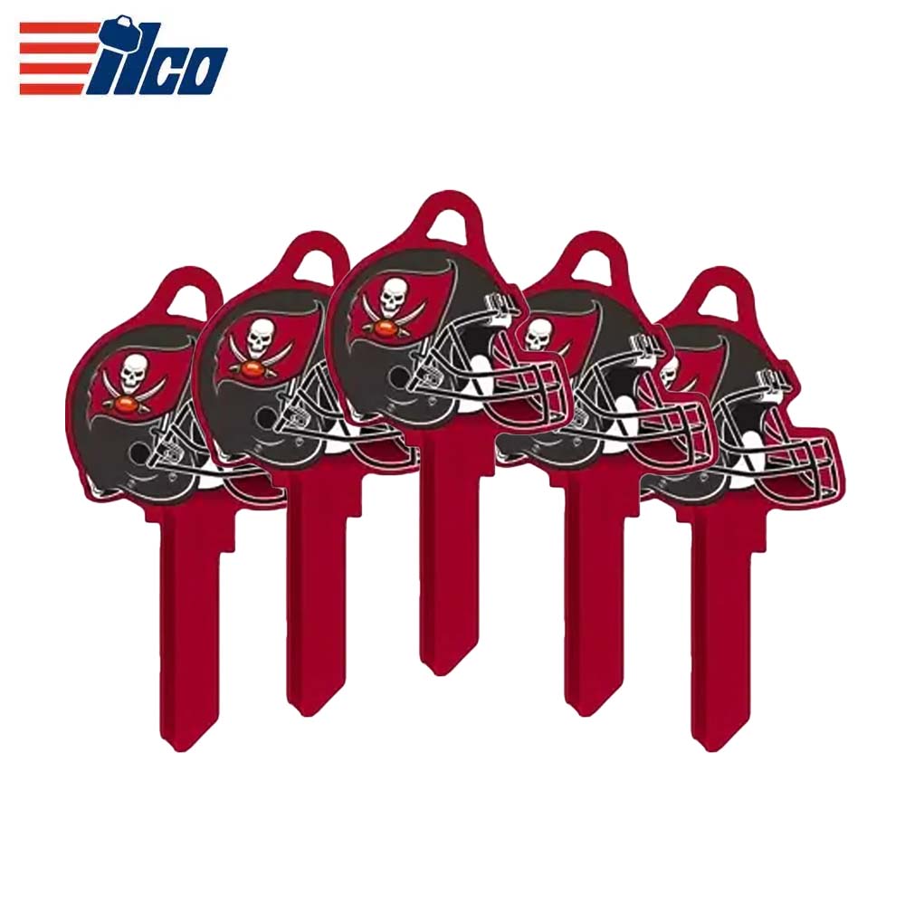 ILCO - NFL-KW1 TeamKeys - Helmet Edition Key Blank - Tampa Bay Buccaneers (5 Pack)