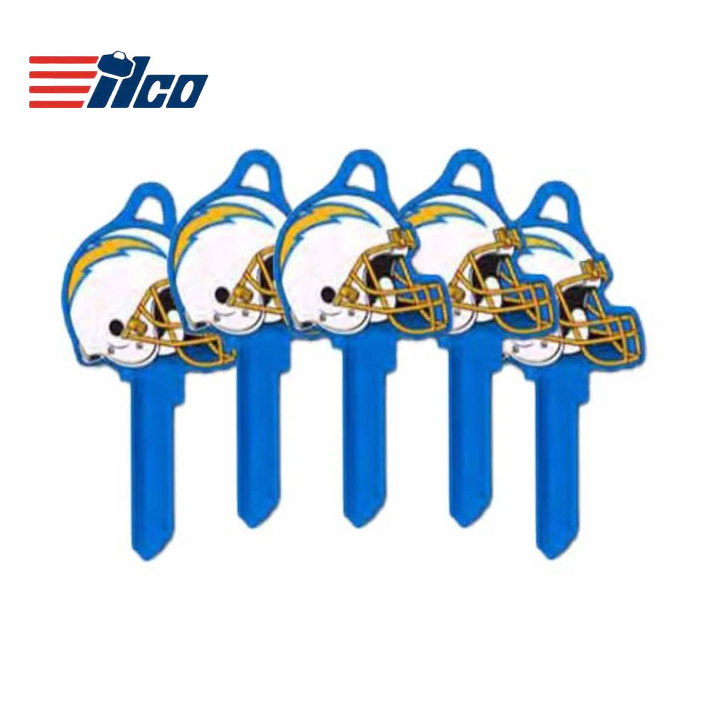 ILCO - NFL-KW1 TeamKeys - Helmet Edition Key Blank - Los Angeles Chargers - Pack of 5