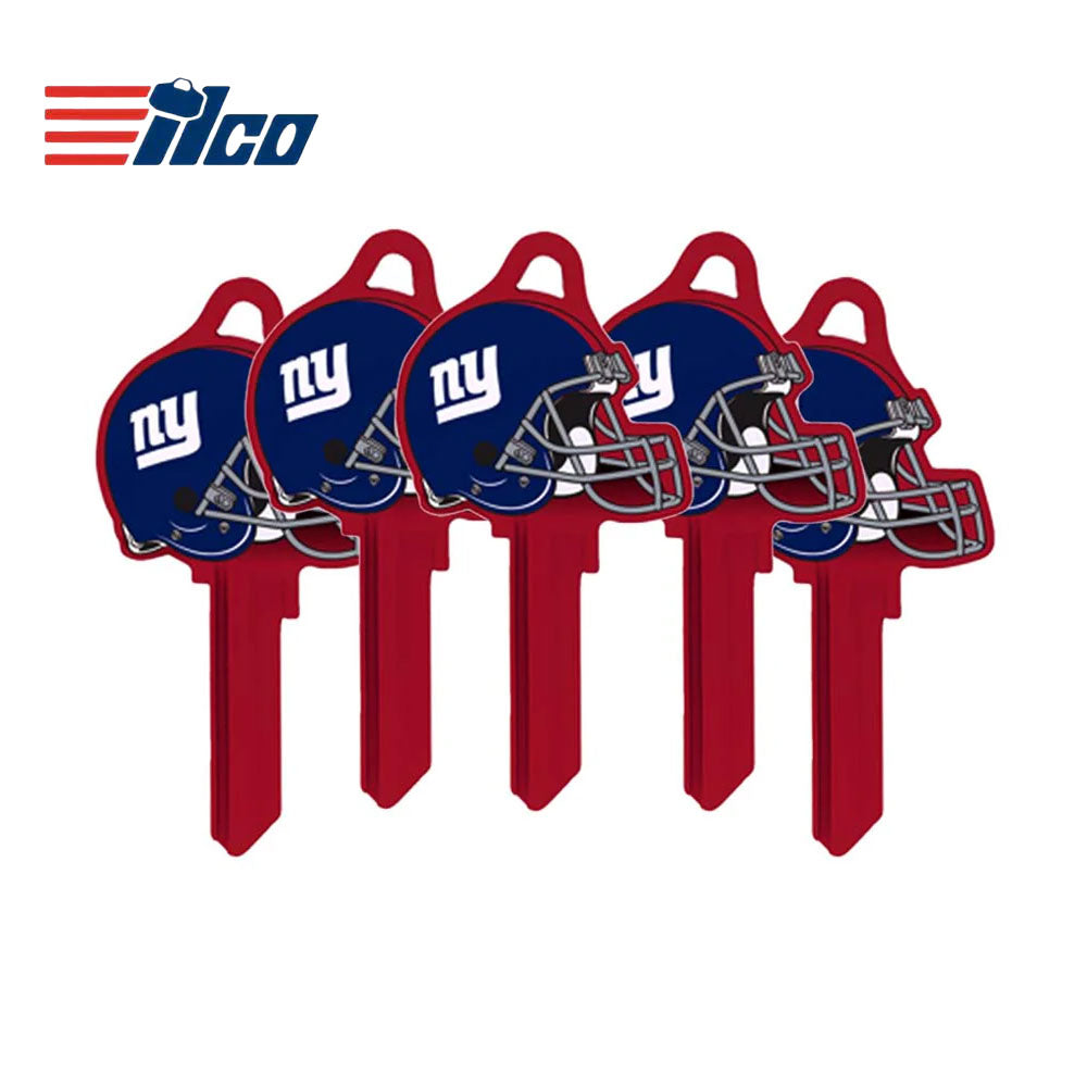 ILCO - NFL-KW1 TeamKeys - Helmet Edition Key Blank - New York Giants (5 Pack)