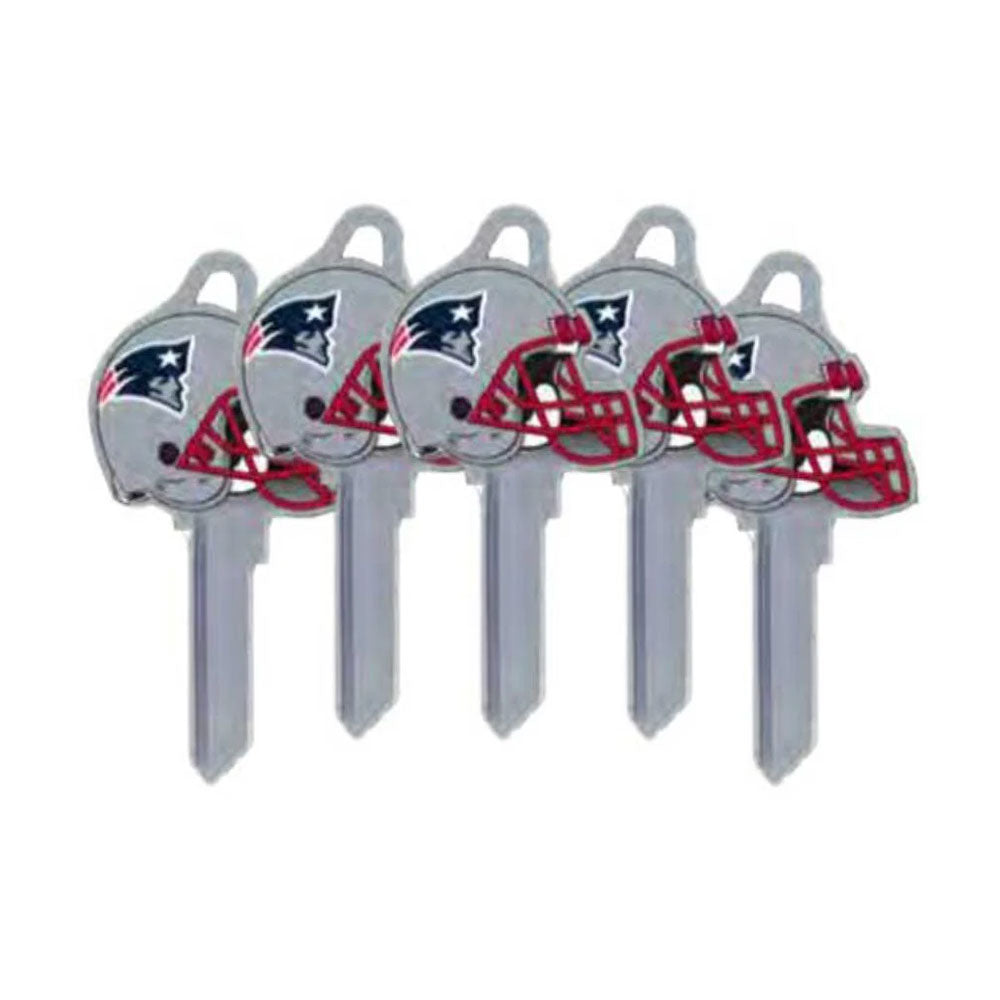 ILCO - NFL-KW1 TeamKeys - Helmet Edition Key Blank - New England Patriots - Pack of 5