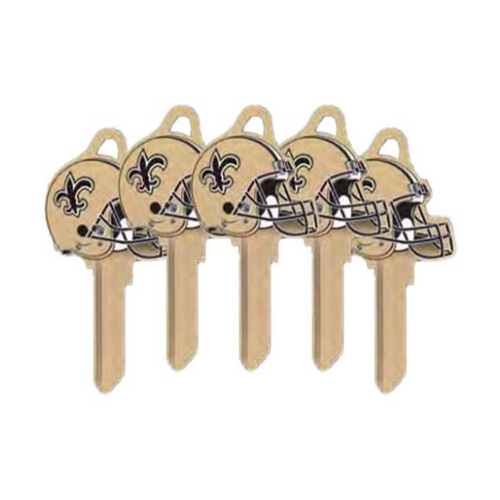 ILCO - NFL-KW1 TeamKeys - Helmet Edition Key Blank - New Orleans Saints - Pack of 5