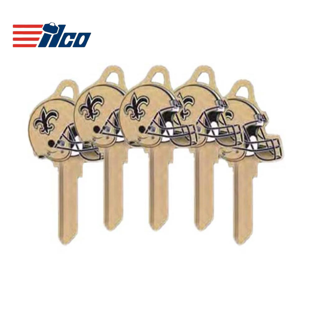 ILCO - NFL-KW1 TeamKeys - Helmet Edition Key Blank - New Orleans Saints - Pack of 5