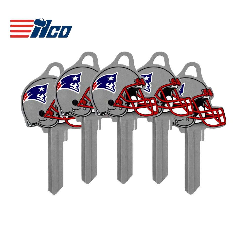 ILCO - NFL-SC1 TeamKeys - Helmet Edition Key Blank - New England Patriots (5 Pack)