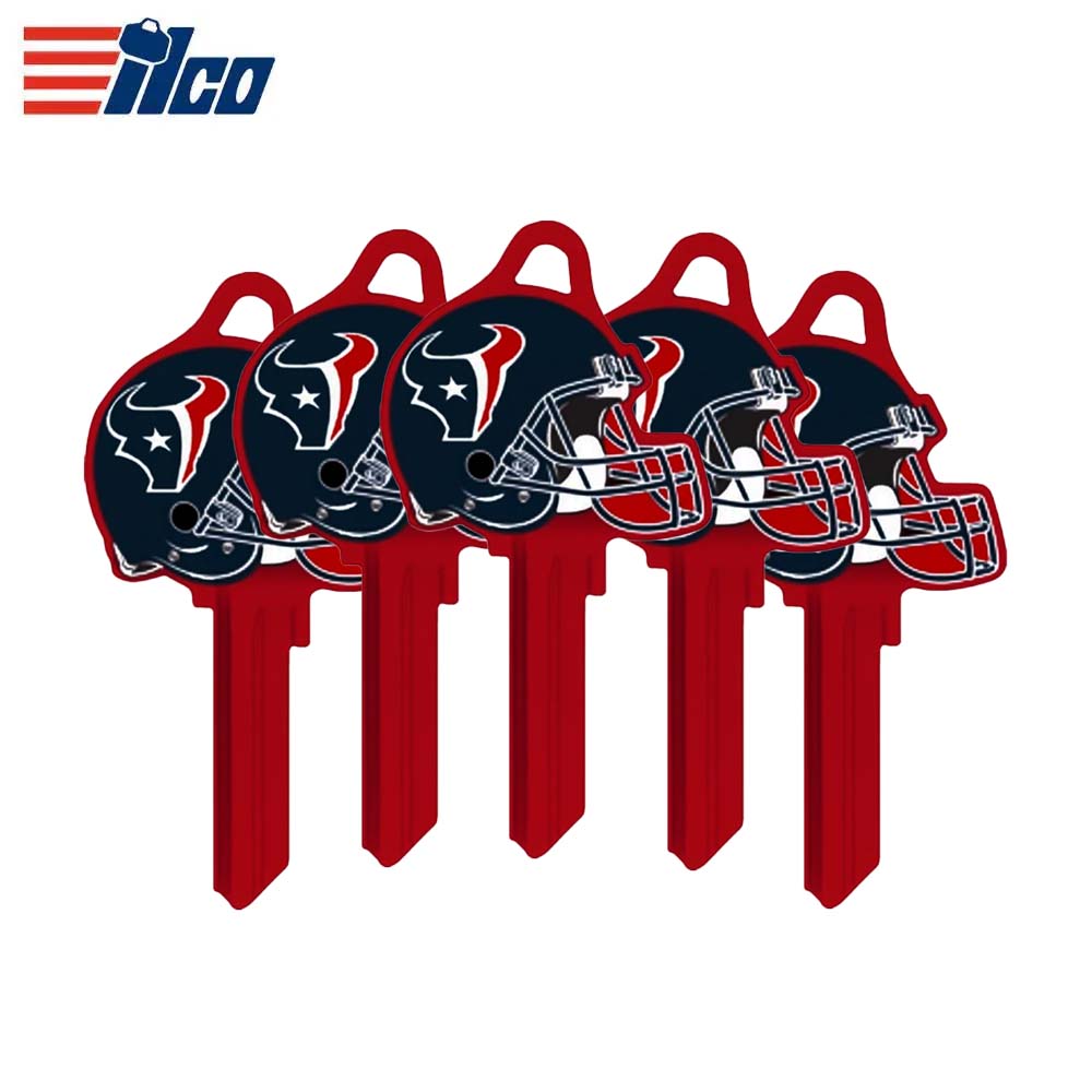ILCO - NFL-SC1 TeamKeys - Helmet Edition Key Blank - Houston Texans (5 Pack)
