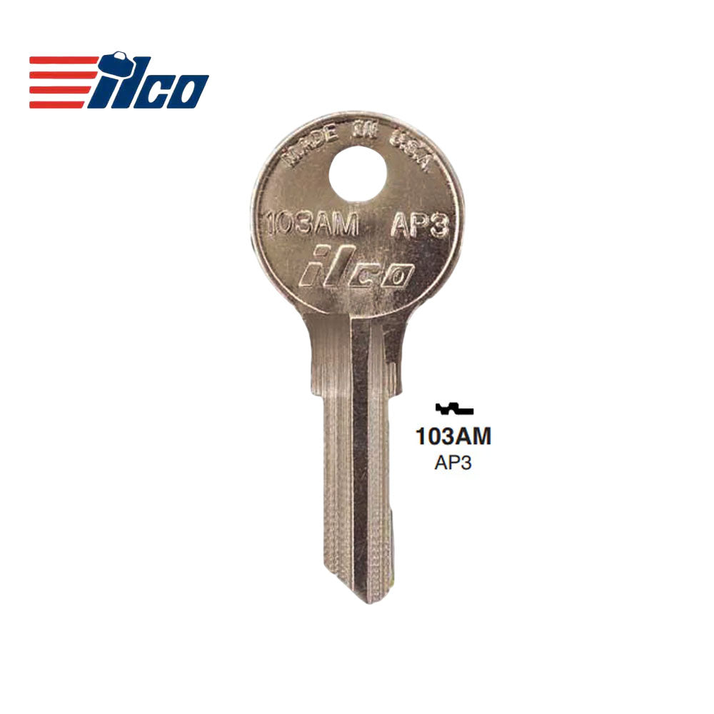 103AM Chicago Commercial & Residencial Key Blank - CHI-8D / AP3