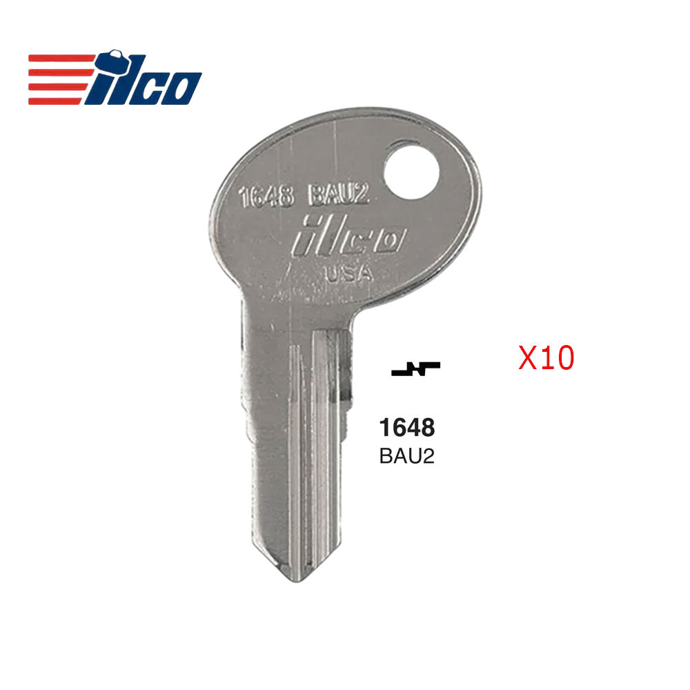 1648 Bauer Commercial & Residencial Key Blank - BUE-2 / BAU2 (Packs of 10)
