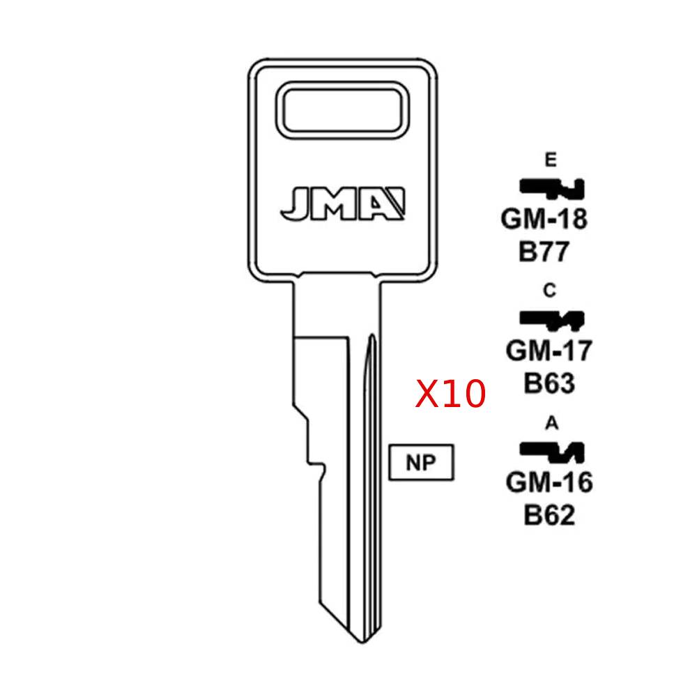 GM Key Blank - B77 / GM-18 (Packs of 10)