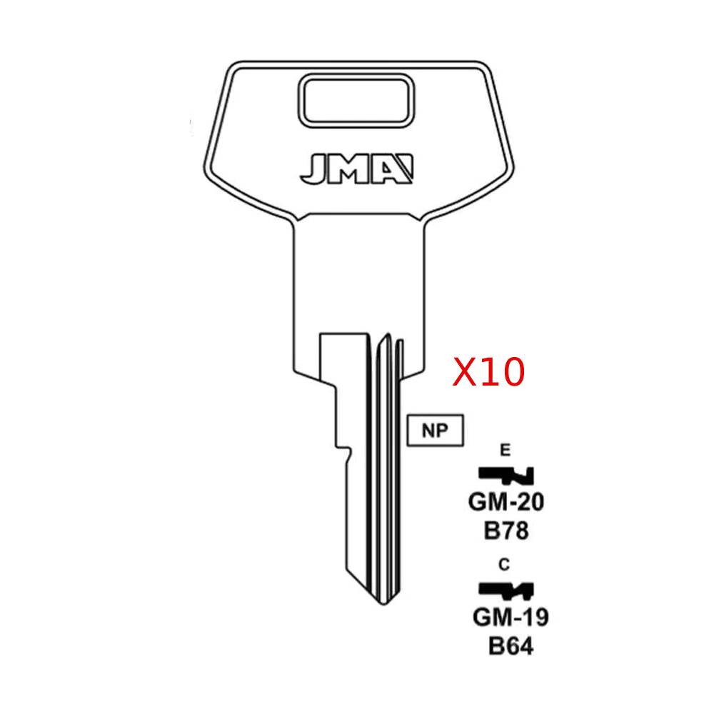 GM Key Blank - B78 / GM-20 (Packs of 10)
