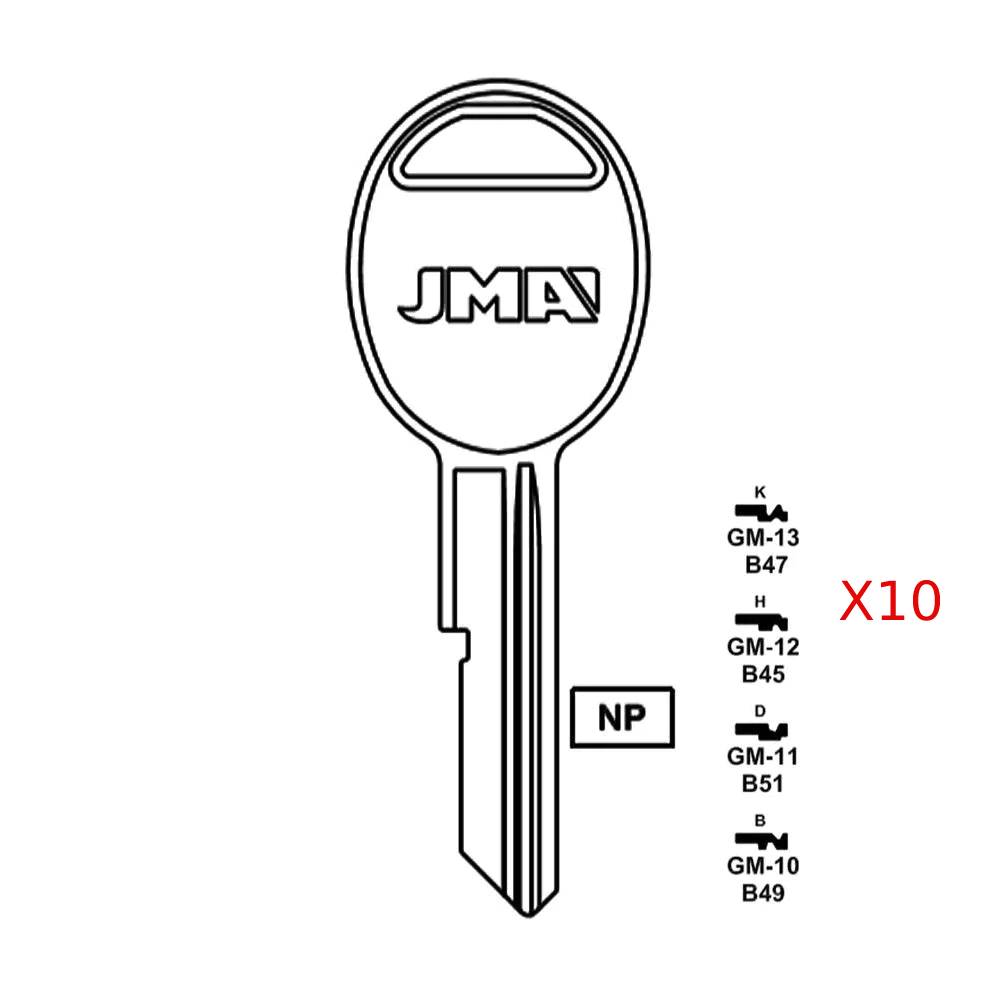 GM Key Blank - B49 / GM-10 (Packs of 10)