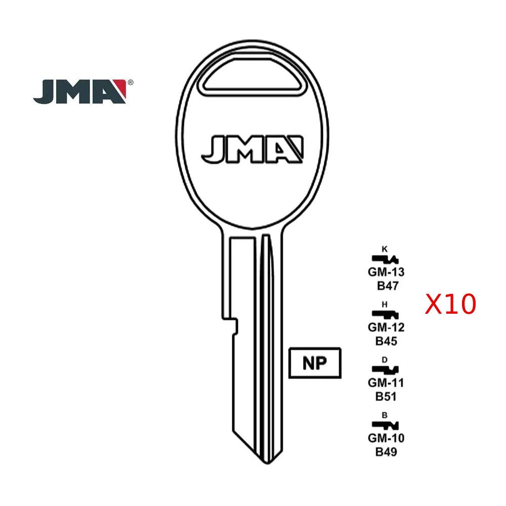 GM Key Blank - B49 / GM-10 (Packs of 10)