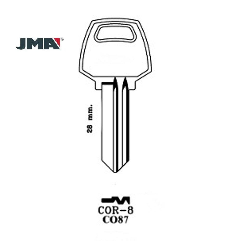 JMA COR-8E Key Blank For Corbin CO87 - Brass