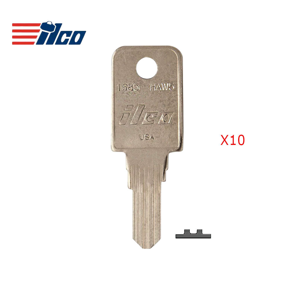 ILCO 1683 Haworth Cabinet Key Blank - HAW5 (Packs of 10)