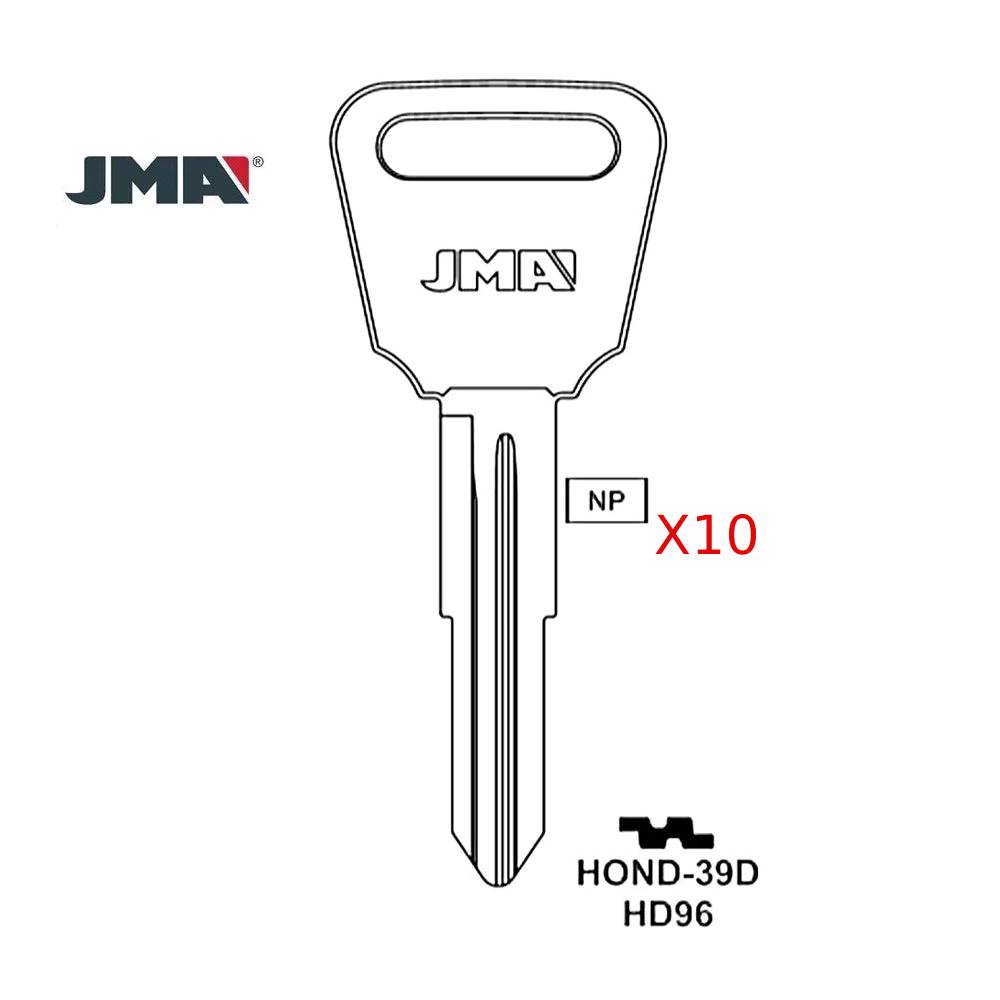 Honda Key Blank - HD96 / HOND-39D (Packs of 10)